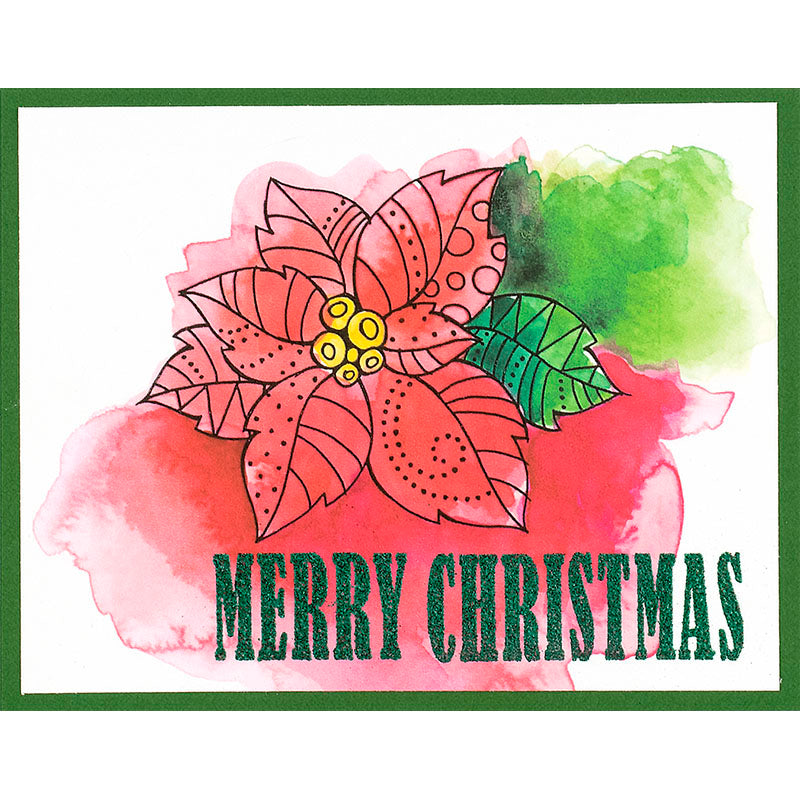 Perfectly Clear Stamps Poinsettia Parts / Sellos de Polímero Noche Buena Sellos Stampendous