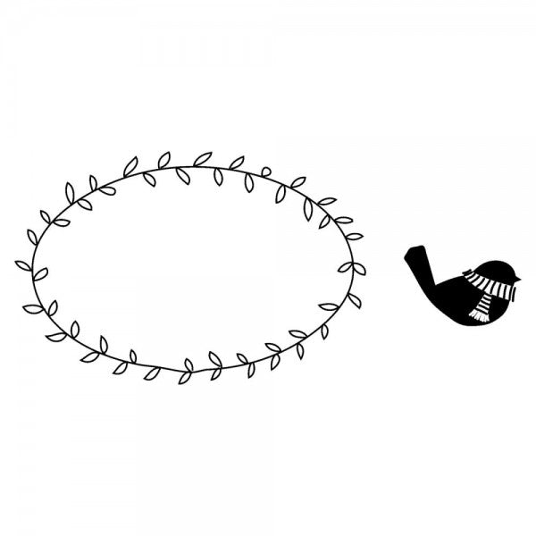 Simple Wreath Rubber Stamp / Sello de Goma Descontinuado Memory Box