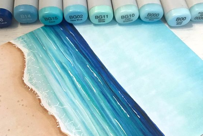 Studio 71 Alcohol Brush Markers Blue Tones / Marcadores de Alcohol Tonos Azul Descontinuado Darice