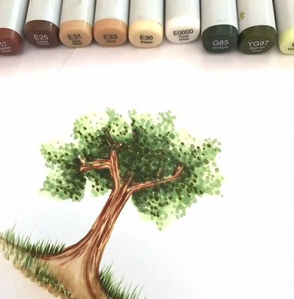 Studio 71 Alcohol Brush Markers Earth Tones / Marcadores de Alcohol Tonos Tierra Borradores y Reglas Darice