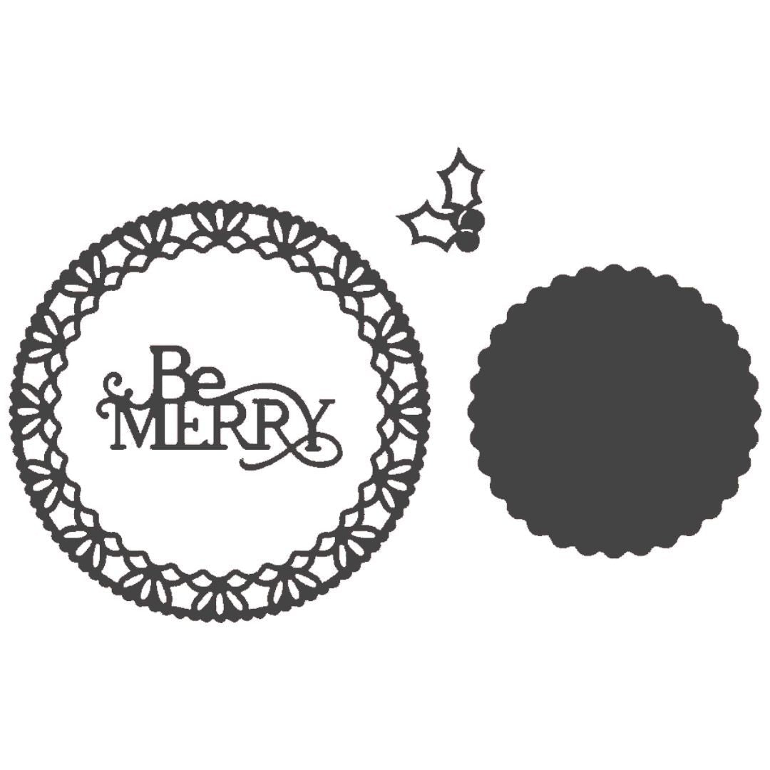 Be Merry Lace Doily Die / Suaje de Blonda Navideña Dados de Corte / Suajes / Troqueles Ultimate Crafts