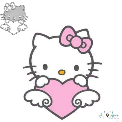 Suaje de Hello Kitty en Corazón con Alas Dados de Corte / Suajes / Troqueles Hobbees