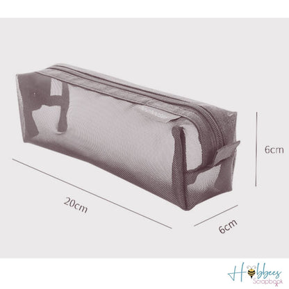 Estuche Translúcido de Malla Gris Almacenamiento y Organización Hobbees