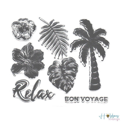 Sellos de Polímero de Flores y Hojas Tropicales Sellos Hobbees