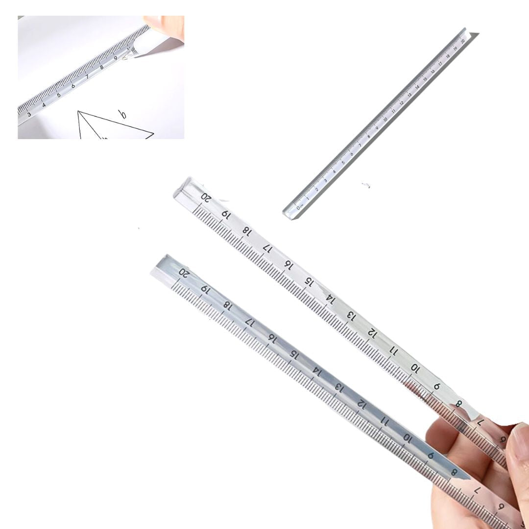 Regla Triangular Transparente 20cm Herramientas Hobbees