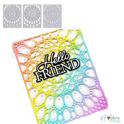 3 Suajes de Fondo en Capas de Mandala Dados de Corte / Suajes / Troqueles Hobbees