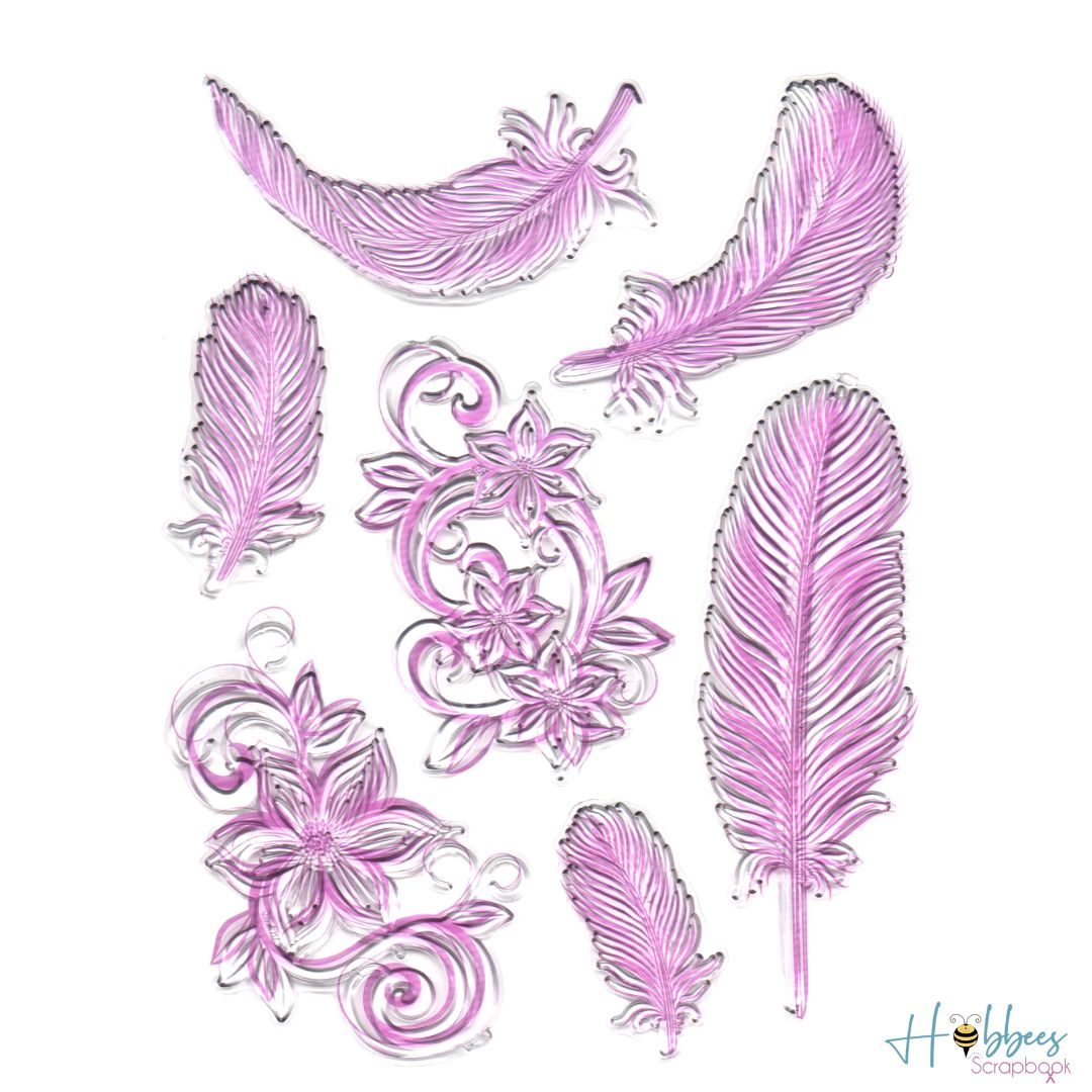 Sellos de Polímero Plumas y Flores Sellos Hobbees