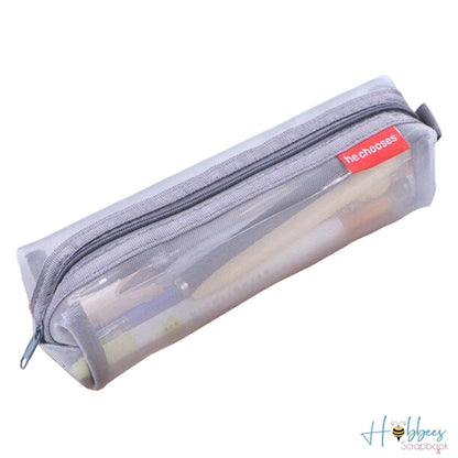 Estuche Translúcido de Malla Gris Almacenamiento y Organización Hobbees