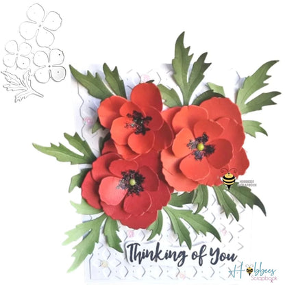 Suajes de Flor de Amapola Dados de Corte / Suajes / Troqueles Hobbees