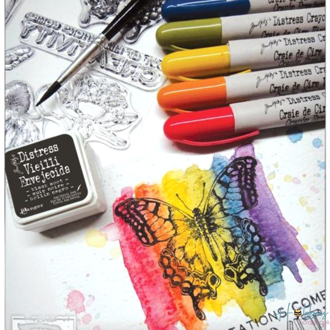Tim Holtz Distress Watercolor Kit / kit de Crayones Acuarelables Colores y Plumones Ranger