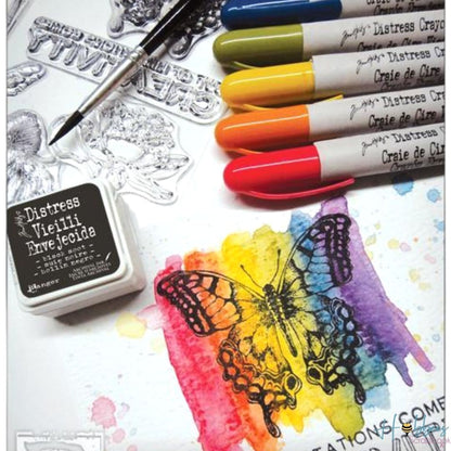 Tim Holtz Distress Watercolor Kit / kit de Crayones Acuarelables Colores y Plumones Ranger