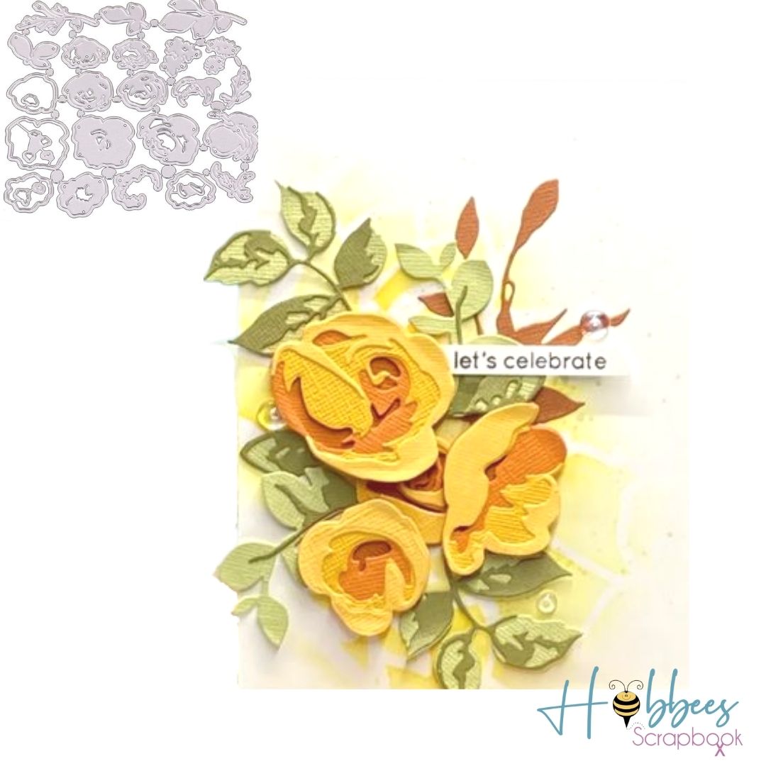 Suajes de Rosas Chicas en Capas Dados de Corte / Suajes / Troqueles Hobbees