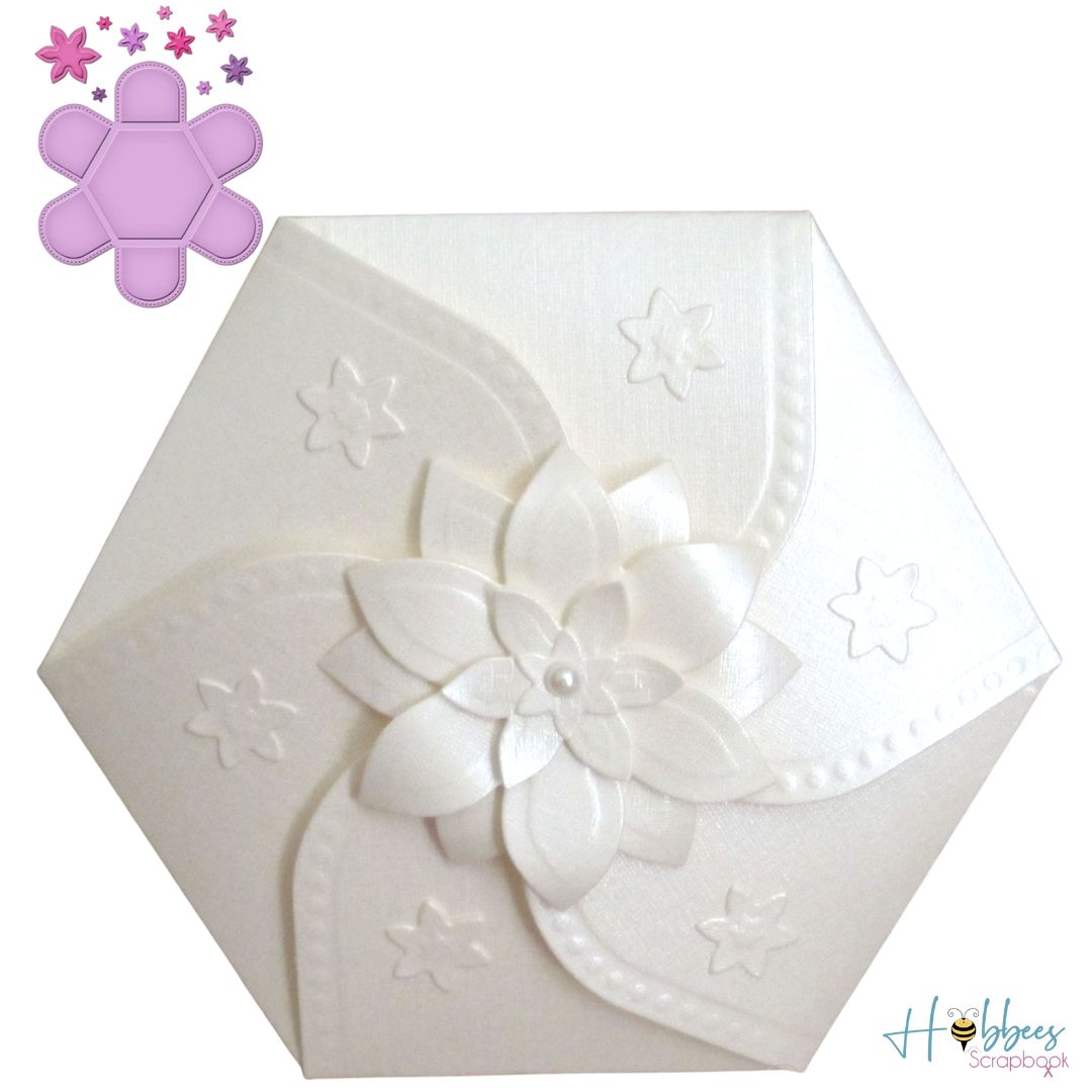 Hexagon Petal Envelope / Cajita Hexagonal Petalos Dados de Corte / Suajes / Troqueles Spellbinders