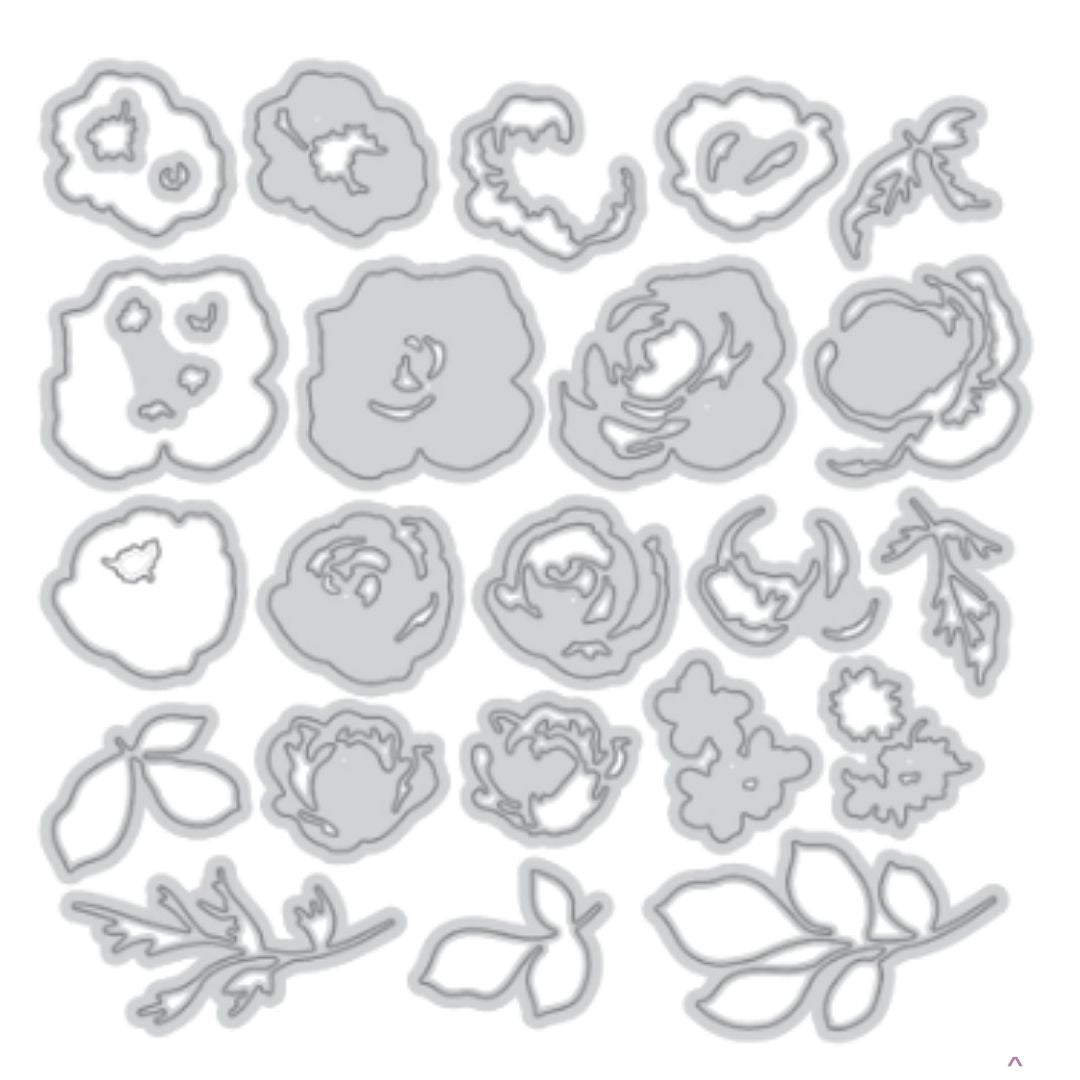 Suajes de Rosas Chicas en Capas Dados de Corte / Suajes / Troqueles Hobbees