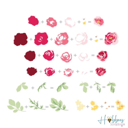 Suajes de Rosas Chicas en Capas Dados de Corte / Suajes / Troqueles Hobbees