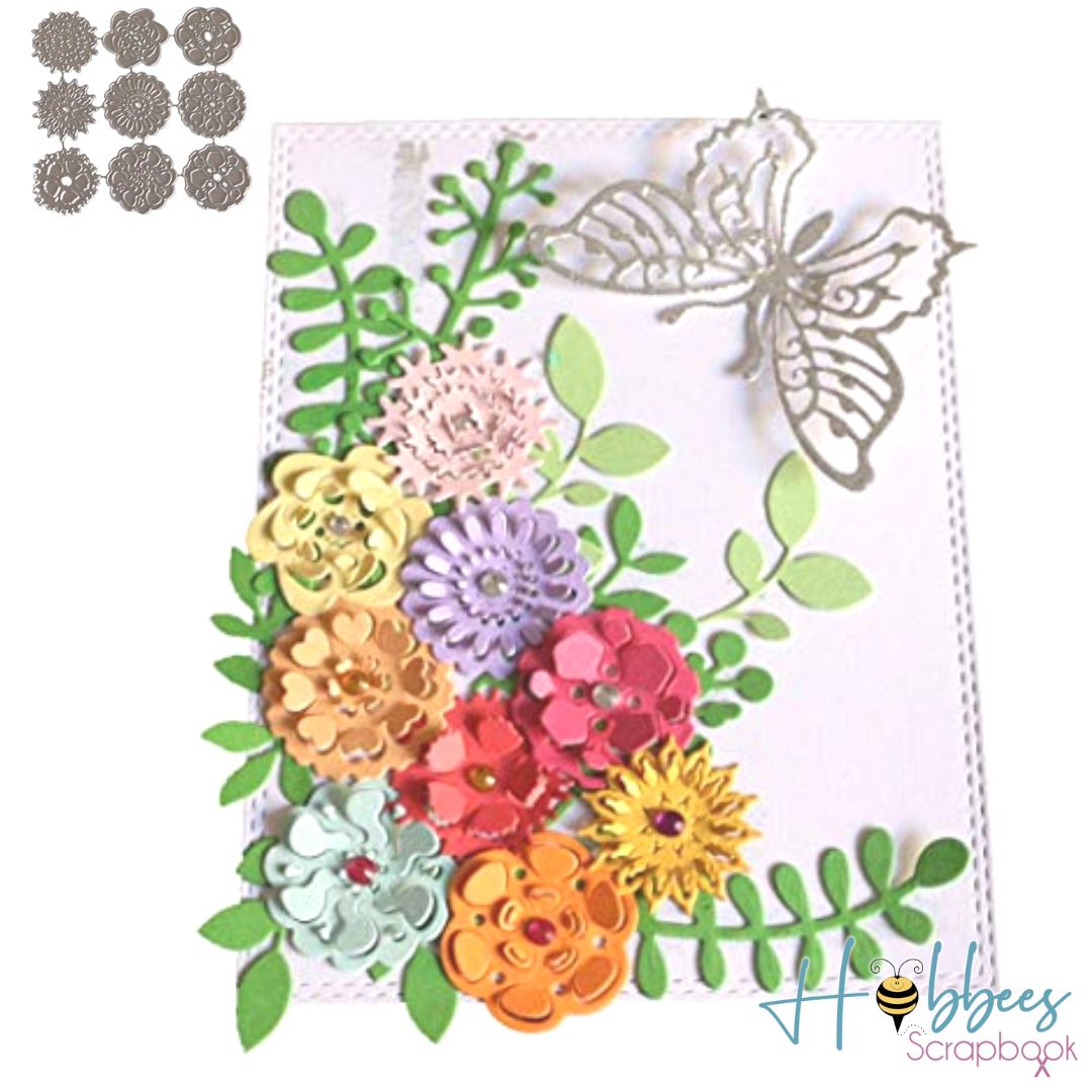 9 Suajes de Flores Dados de Corte / Suajes / Troqueles Hobbees
