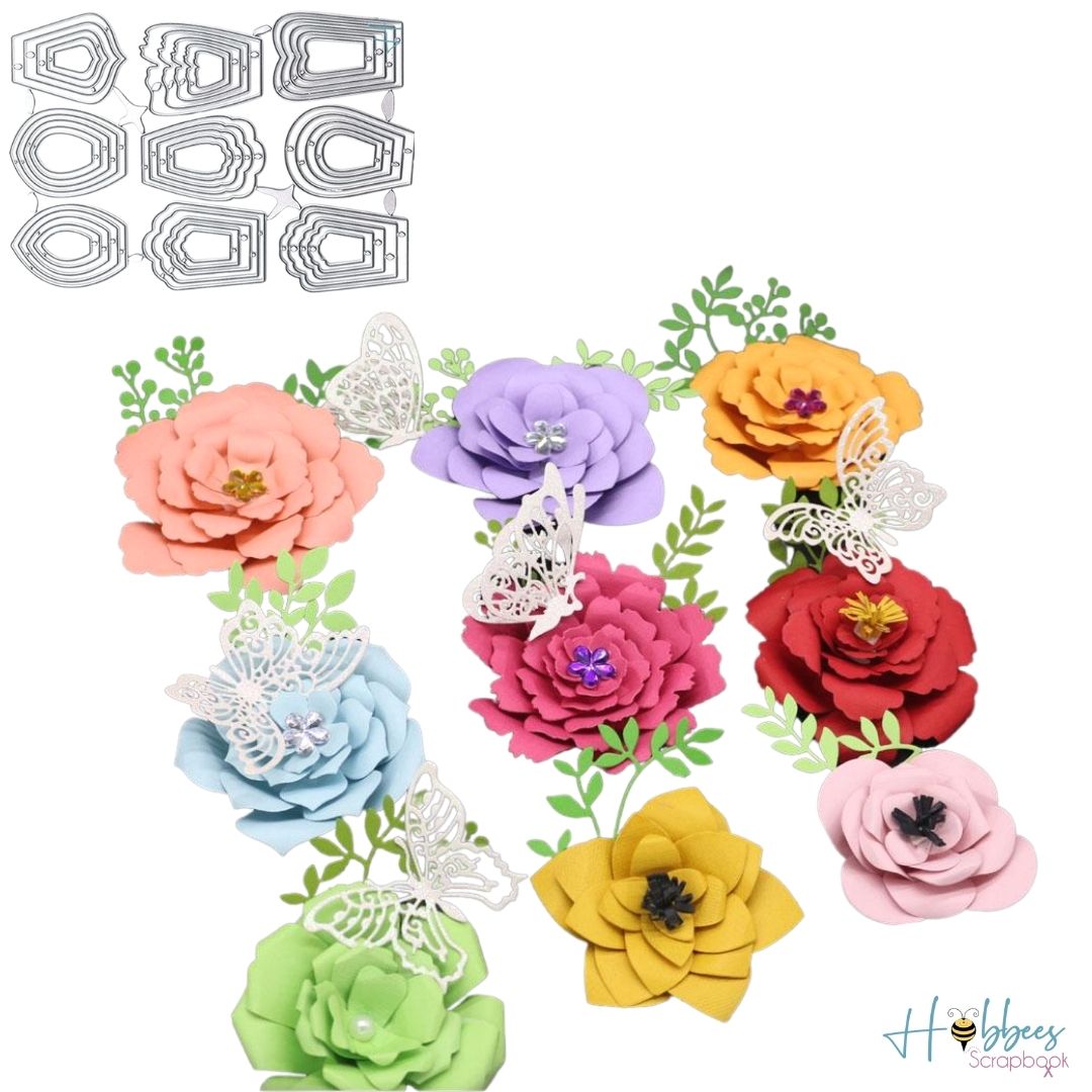 Suajes de Flores en 3D Dados de Corte / Suajes / Troqueles Hobbees