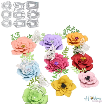 Suajes de Flores en 3D Dados de Corte / Suajes / Troqueles Hobbees