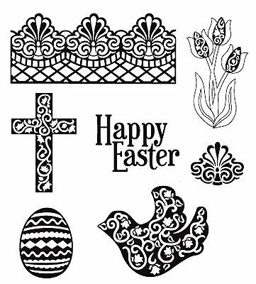 Easter Clear Stamps / Sellos de Polimero Día de Pascua Sellos Sizzix