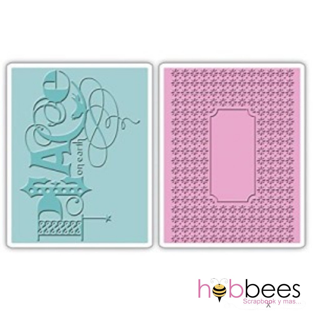 Brenda Walton Peace / 2 Folders de Grabado Paz Folders de Grabado Sizzix