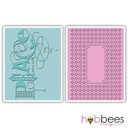 Brenda Walton Peace / 2 Folders de Grabado Paz Folders de Grabado Sizzix