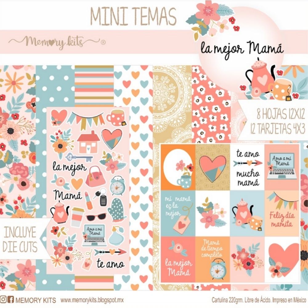 Kit de Papel Cartulina La Mejor Mamá Descontinuado Memory Kits