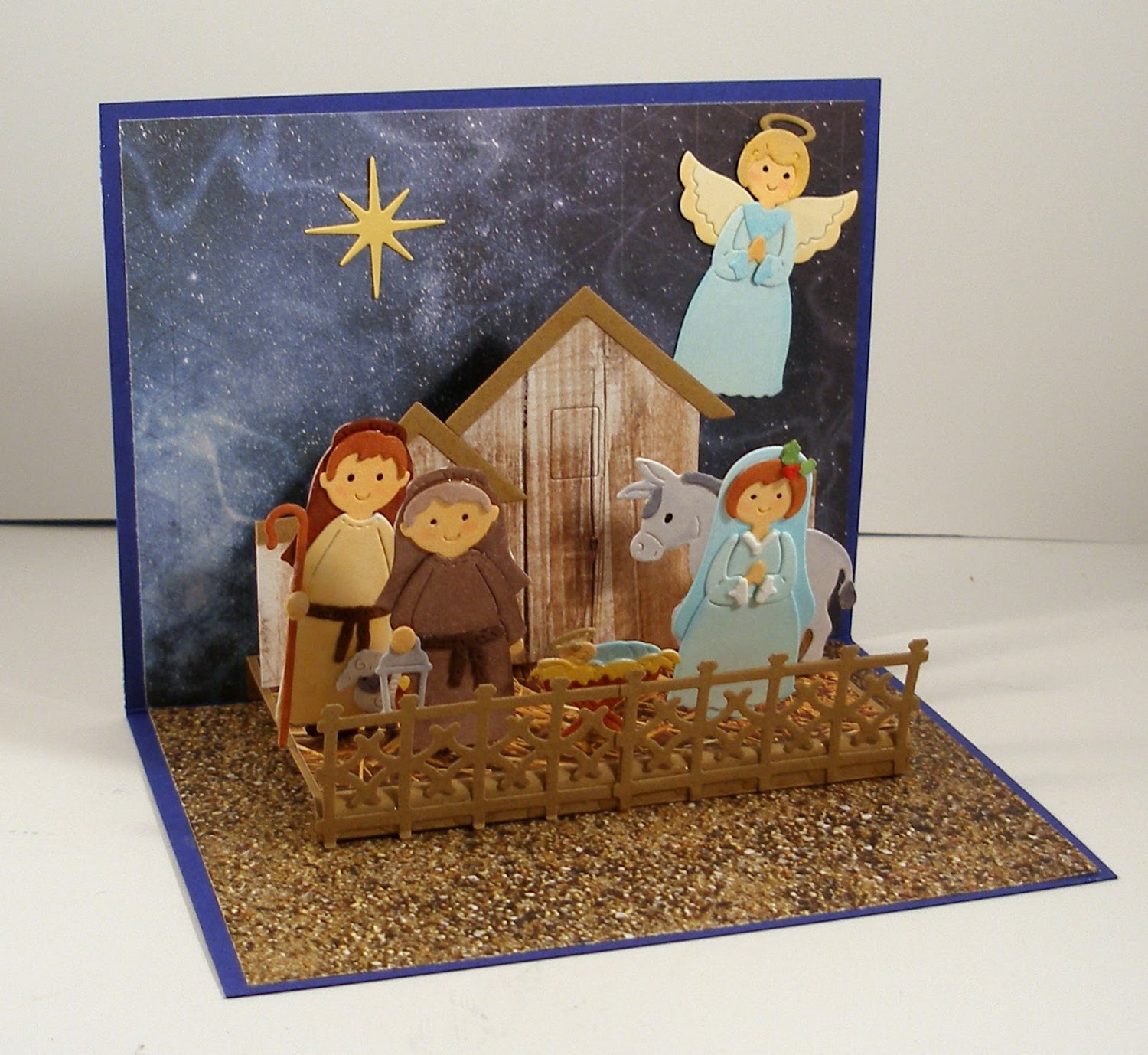 Dies Nativity- Joseph, Shepherd &amp; Animals / Suaje Pastores y Animales Descontinuado Cottage Cutz