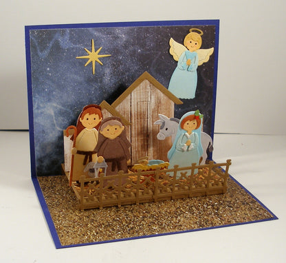 Dies Nativity- Joseph, Shepherd &amp; Animals / Suaje Pastores y Animales Descontinuado Cottage Cutz