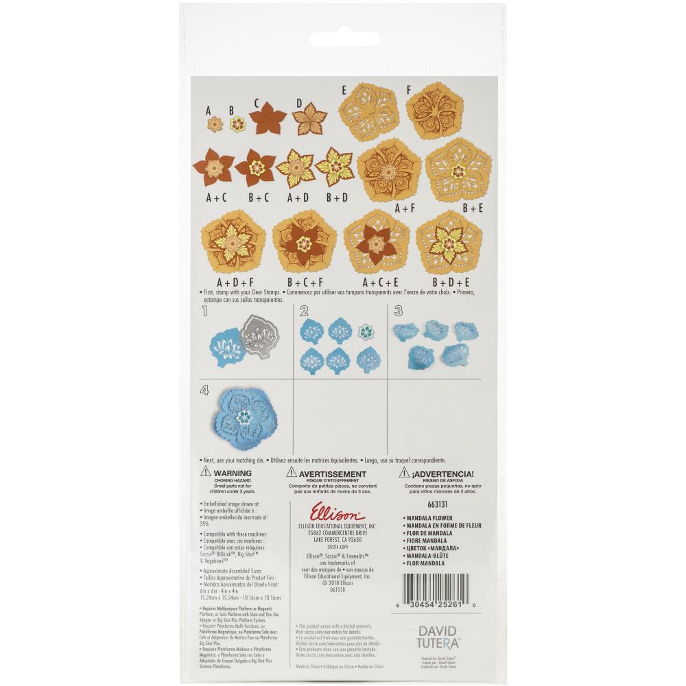 Framelits Die &amp; Stamp Set Mandala Flower / Suaje y Sello de Flor Mandala Descontinuado Sizzix