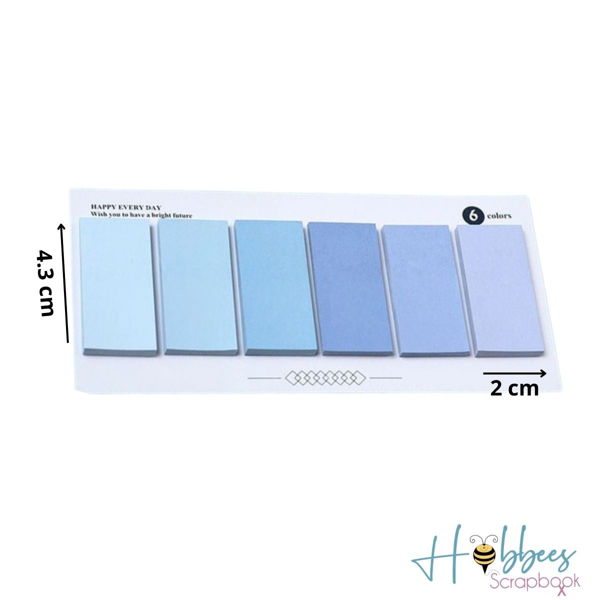 Notas Adhesivas Reposicionables 6 Colores Azul Papel Hobbees