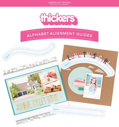 Thickers Alphabet Alignment Guides / Guías de Alineación para Alfabeto Herramientas American Crafts
