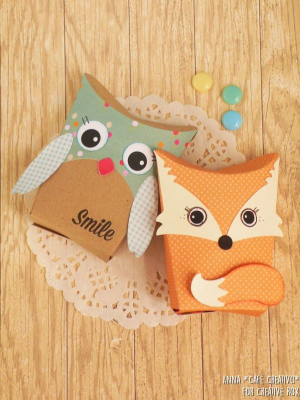 Thinlits Owl &amp; Fox Box Die / Suaje de Corte Caja de Búho y Zorro Dados de Corte / Suajes / Troqueles Sizzix