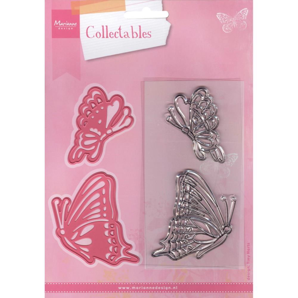 Tiny´s Butterflies Die &amp; Stamp / Set de Suajes y Sellos de Mariposas Dados de Corte / Suajes / Troqueles Marianne design