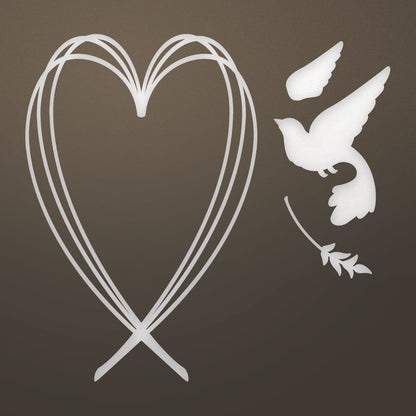 Hearts and Doves Dies Set / Suajes de Corazón y Paloma Descontinuado Couture Creations