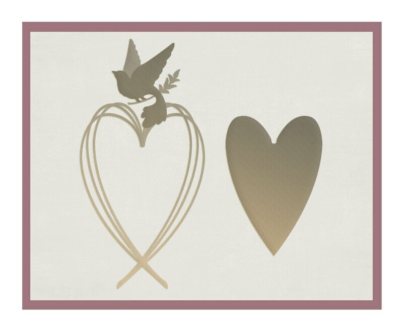 Hearts and Doves Dies Set / Suajes de Corazón y Paloma Descontinuado Couture Creations
