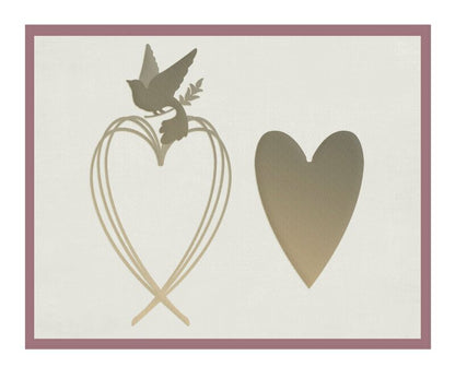 Hearts and Doves Dies Set / Suajes de Corazón y Paloma Descontinuado Couture Creations