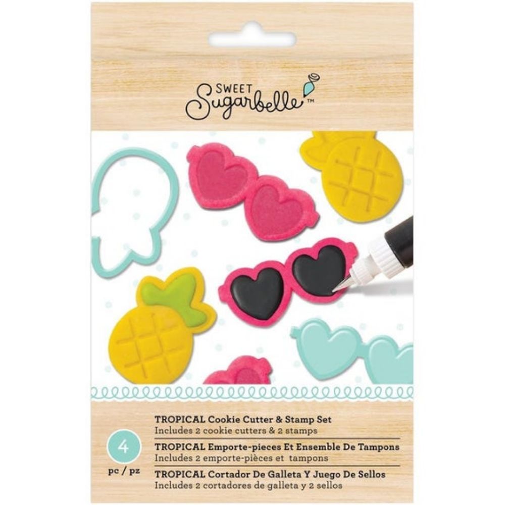 Specialty Cookie Cutter Tropical Set /  Set de Cortadores de Galletas y Sellos Repostería Sugarbelle