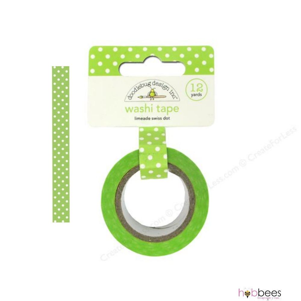 Washi Tape Limeade Swiss Dot / Cinta Adhesiva Descontinuado Doodlebug