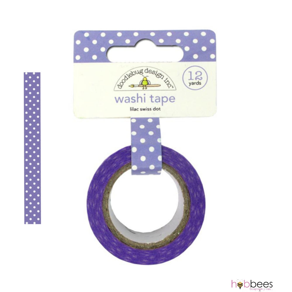 Washi Tape Lilac Swiss Dot / Cinta Adhesiva Descontinuado Doodlebug