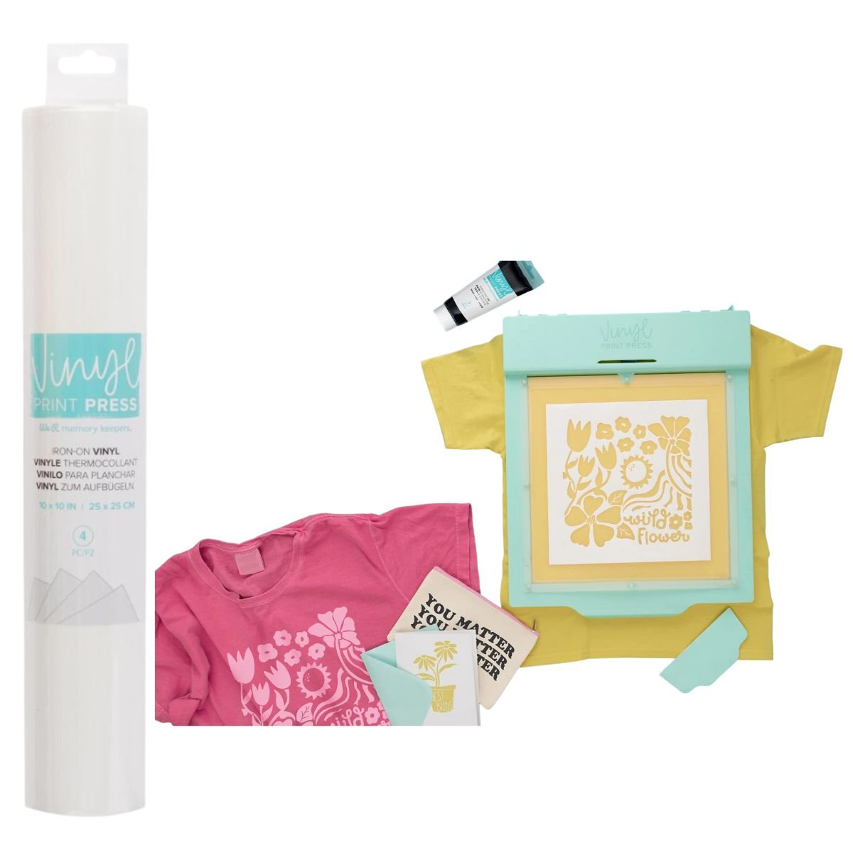 Vinyl Print Press Iron-On Vinyl / Hojas de Vinil Blanco para Impresión 10&quot; Viniles We R Memory Keepers