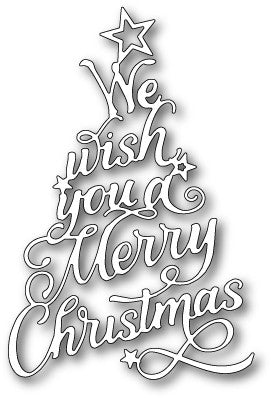 We Wish You Elegant Script Dies / Suaje de Corte Árbol de Navidad Con Letras Descontinuado Memory Box