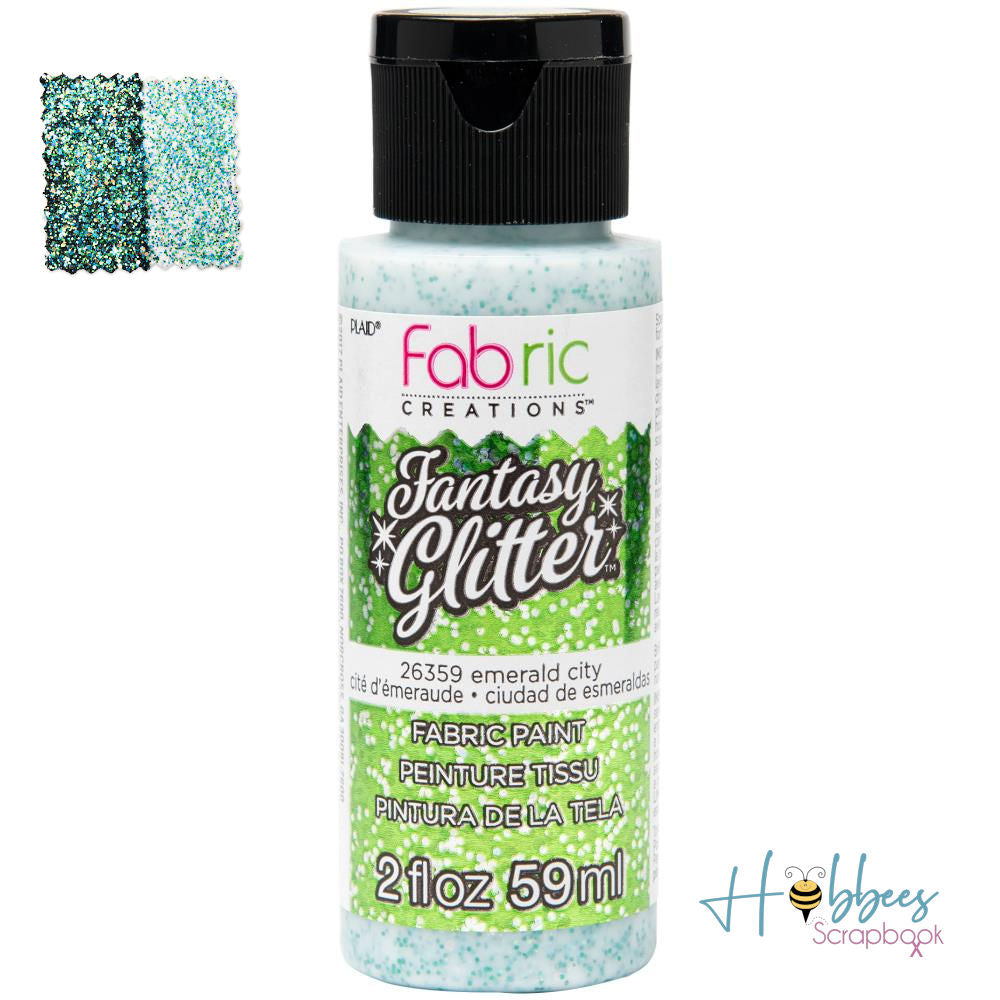 Glitter Fabric Paint Emerald City / Pintura para Tela con Diamantina