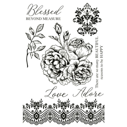 Rosabella Clear Acrylic Stamps / Sellos de Polímero Rosas Descontinuado Kaiser Craft