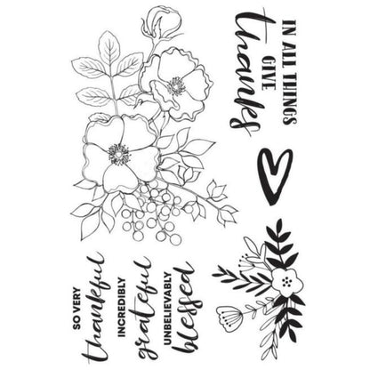 Blessed Clear Acrylic Stamps / Sellos de Polímero Flores Descontinuado Kaiser Craft