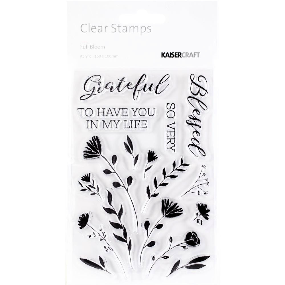 Full Bloom Clear Acrylic Stamps / Sellos de Polímero Flores Descontinuado Kaiser Craft