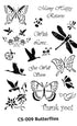 Butterflies Clear Stamps / Sellos Transparente de Mariposas Descontinuado Clearly Heritage