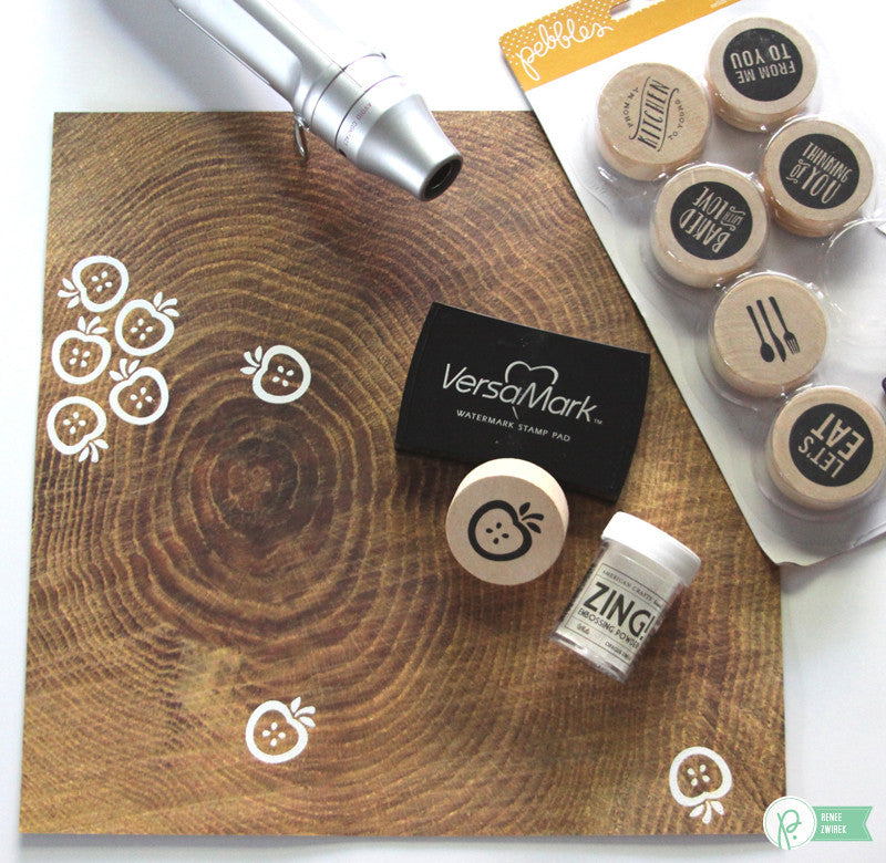 Wood Stamps From My Kitchen To Yours / Kit de Sellos de Madera Frases de Cocina Descontinuado Pebbles