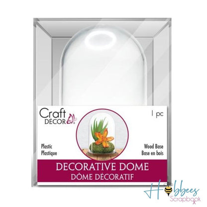 DIY Clear Plastic Dome With Wood Base / Cúpula de Plástico con Base de Madera Adornos / Embellishments Multicraft Imports