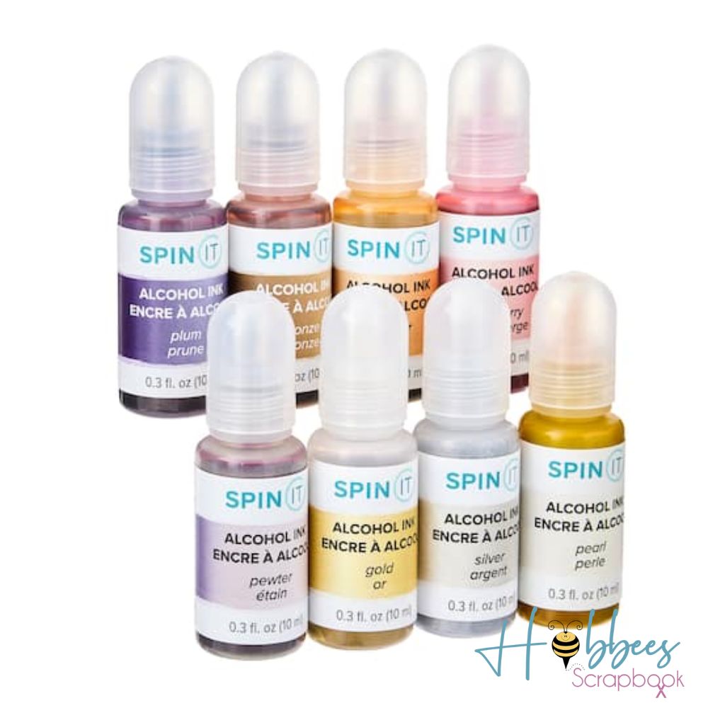 Spin It Alcohol Inks Metalic 8 Value Pack / Paquete de 8 Tintas de Alcohol Tintas al Alcohol We R Memory Keepers