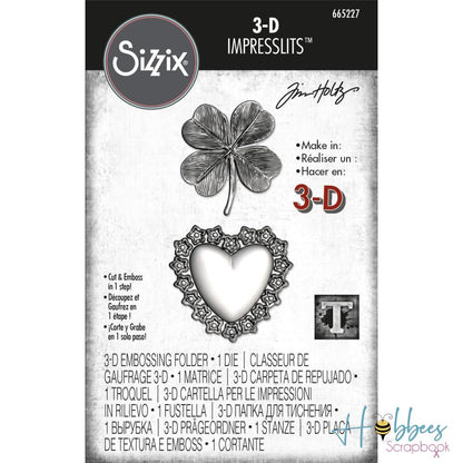 3D Textured Impressions Lucky Love / Folder de Grabado 3D Amor Suerte Descontinuado Sizzix